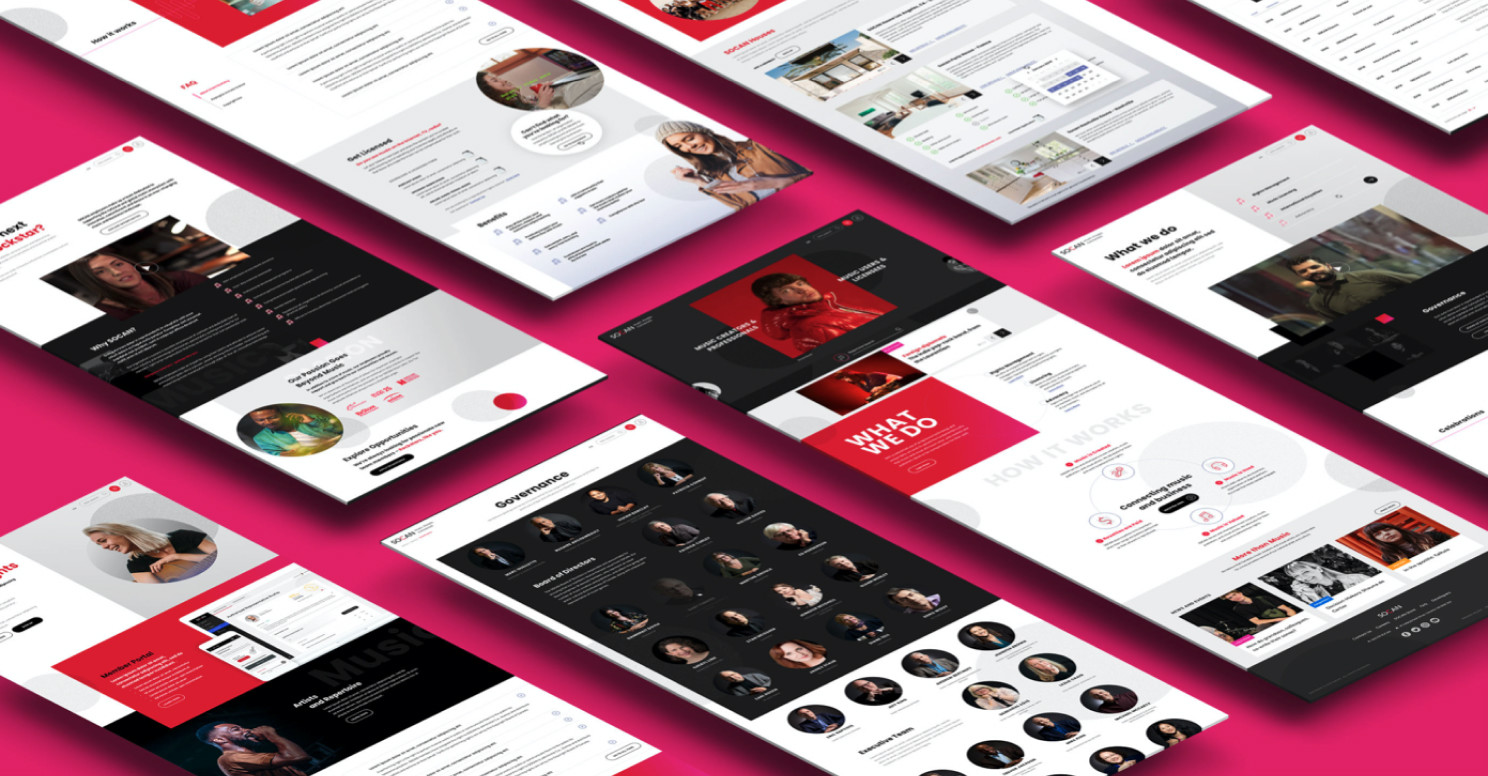 SOCAN website screens
